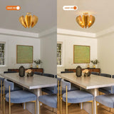 Elvira Farmhouse Gold Hexagonal Ceiling Light-Parc Decor