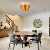 Elvira Farmhouse Gold Hexagonal Ceiling Light-Parc Decor