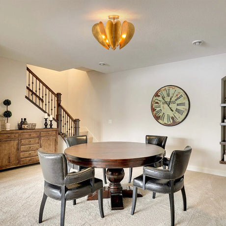 Elvira Farmhouse Gold Hexagonal Ceiling Light-Parc Decor