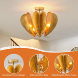 Elvira Farmhouse Gold Hexagonal Ceiling Light-Parc Decor