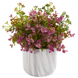 Eucalyptus Artificial Plant in Marble Finished Vase-Parc Decor