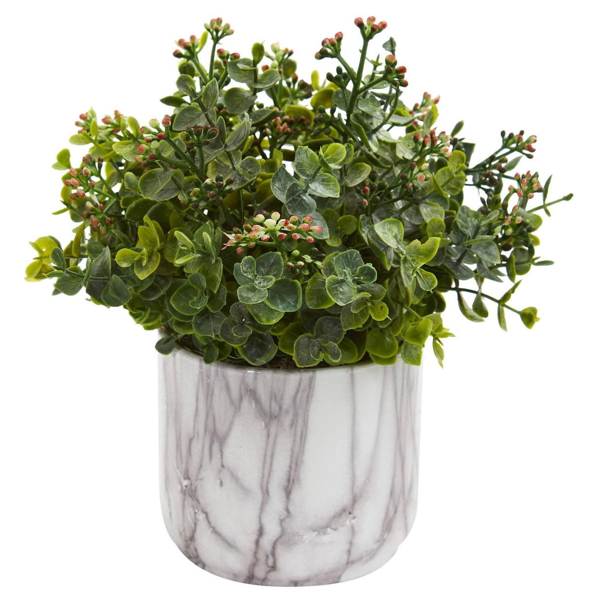 Eucalyptus Artificial Plant in Marble Finished Vase-Parc Decor