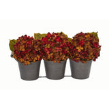 Fall Hydrangea Artificial Arrangement in Metal Planter-Parc Decor
