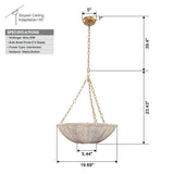 Farmhouse 3-Light Rattan Island Pendant Lighting in Bowl Shape-Parc Decor
