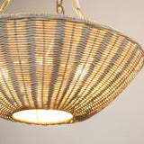 Farmhouse 3-Light Rattan Island Pendant Lighting in Bowl Shape-Parc Decor