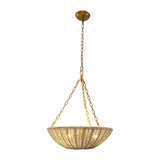 Farmhouse 3-Light Rattan Island Pendant Lighting in Bowl Shape-Parc Decor