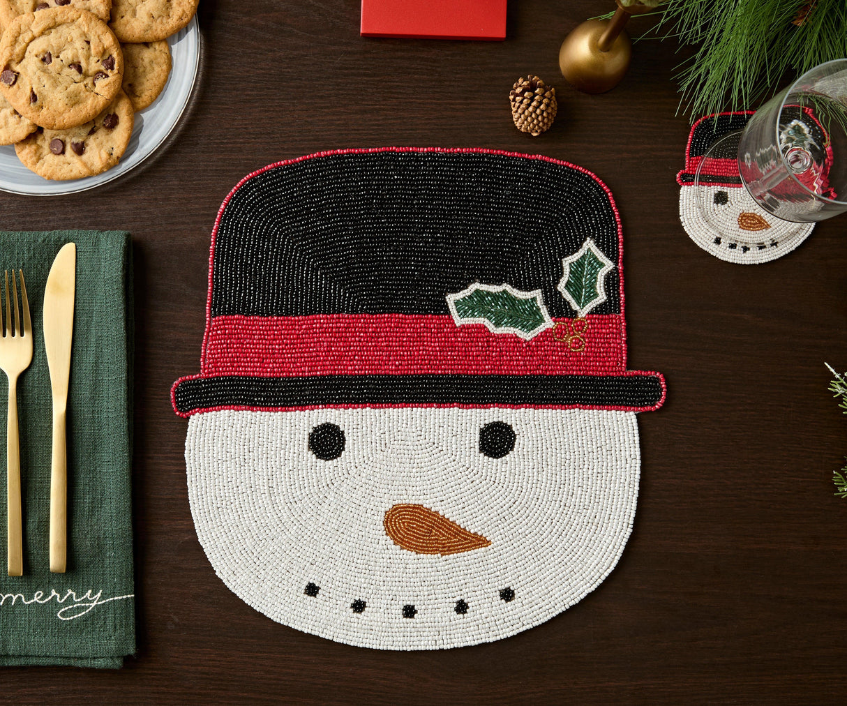 Frosty Snowman Placemat, Christmas Placemat, Snowman Placemat-Parc Decor