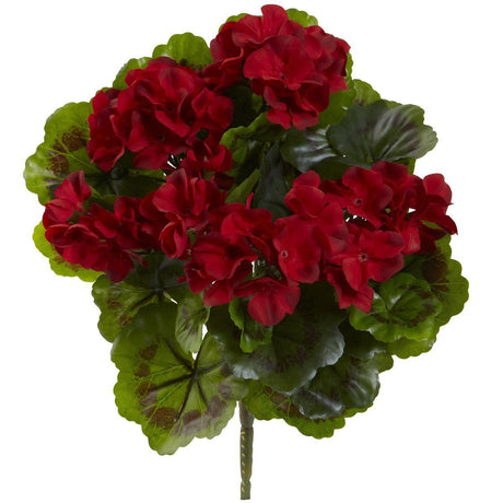 Geranium Artificial Bush UV Resistant (Indoor/Outdoor) (Set of 4)-Parc Decor