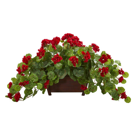 Geranium Artificial Plant in Decorative Planter-Parc Decor