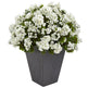 Geranium Artificial Plant in Slate Planter UV Resistant (Indoor/Outdoor)-Parc Decor