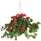 Geranium Hanging Basket Silk Plant-Parc Decor