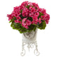 Geranium with Metal Planter UV Resistant (Indoor/Outdoor)-Parc Decor