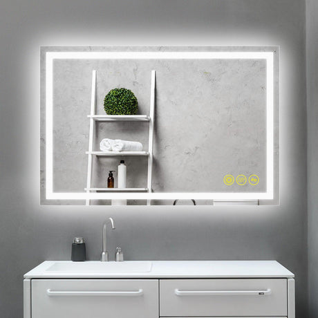 GlareGuard Anti-Fog Bathroom Led Mirror Backlit Illuminated Mirror Touch Switch Dimmable-Parc Decor