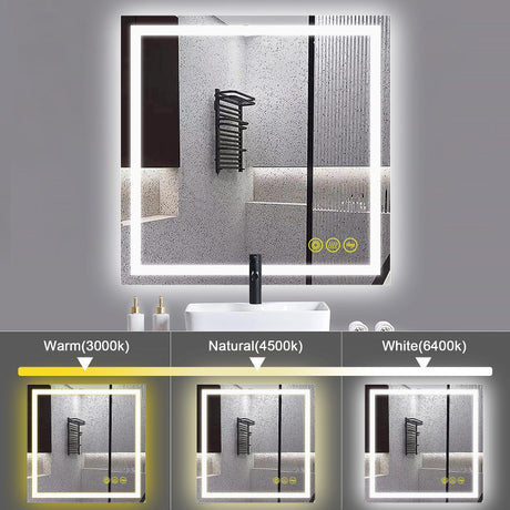 GlareGuard Anti-Fog Bathroom Led Mirror Backlit Illuminated Mirror Touch Switch Dimmable-Parc Decor