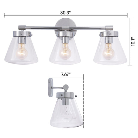 Gleam Modern 3-Light Dimmable Vanity Light-Parc Decor