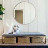 Golden Modern Round Framed Wall Mirror-Parc Decor