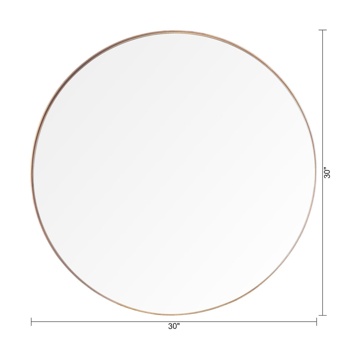 Golden Modern Round Framed Wall Mirror-Parc Decor