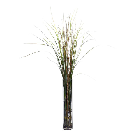 Grass & Bamboo w/Cylinder Silk Plant-Parc Decor