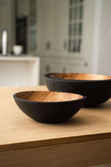 Half Charred Ashwood Nesting Bowl Set-Parc Decor