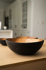 Half Charred Ashwood Nesting Bowl Set-Parc Decor