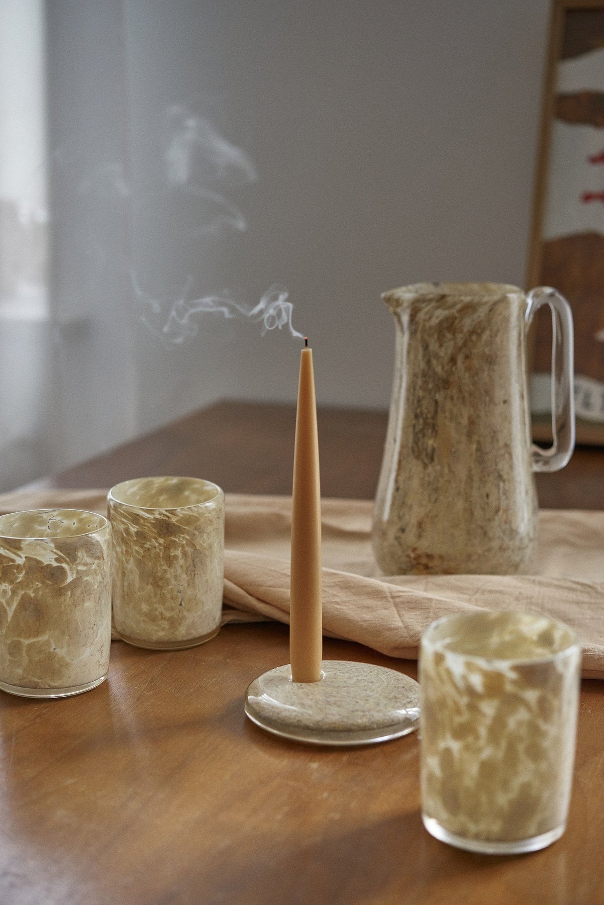 Hand Blown Glass Candle Holder-Parc Decor