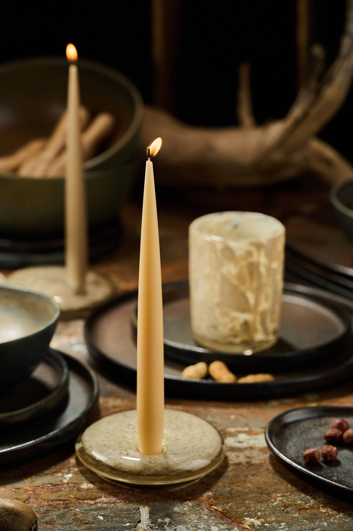 Hand Blown Glass Candle Holder-Parc Decor