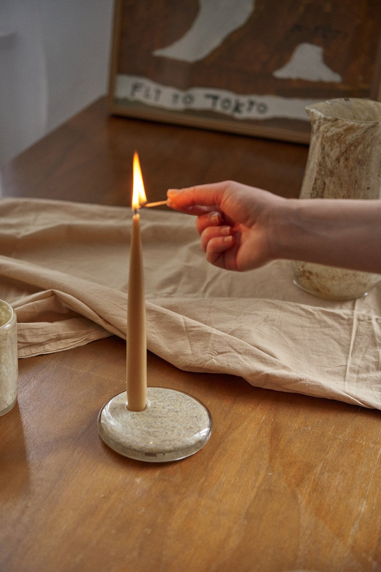 Hand Blown Glass Candle Holder-Parc Decor