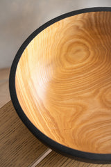 Hand Carved Extra Large Half Charred Wooden Bowl-Parc Decor