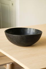 Hand-Carved Large Charred Wood Bowl-Parc Decor