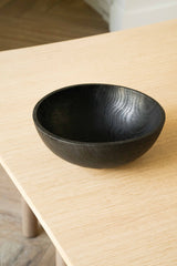 Hand-Carved Large Charred Wood Bowl-Parc Decor