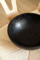 Hand-Carved Large Charred Wood Bowl-Parc Decor