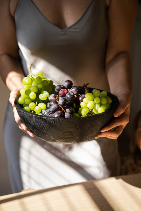 Hand-Carved Large Charred Wood Bowl-Parc Decor