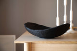 Hand-Carved Large Charred Wood Shallow Bowl-Parc Decor