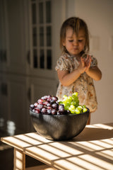 Hand Carved Large Half Charred Wooden Bowl-Parc Decor