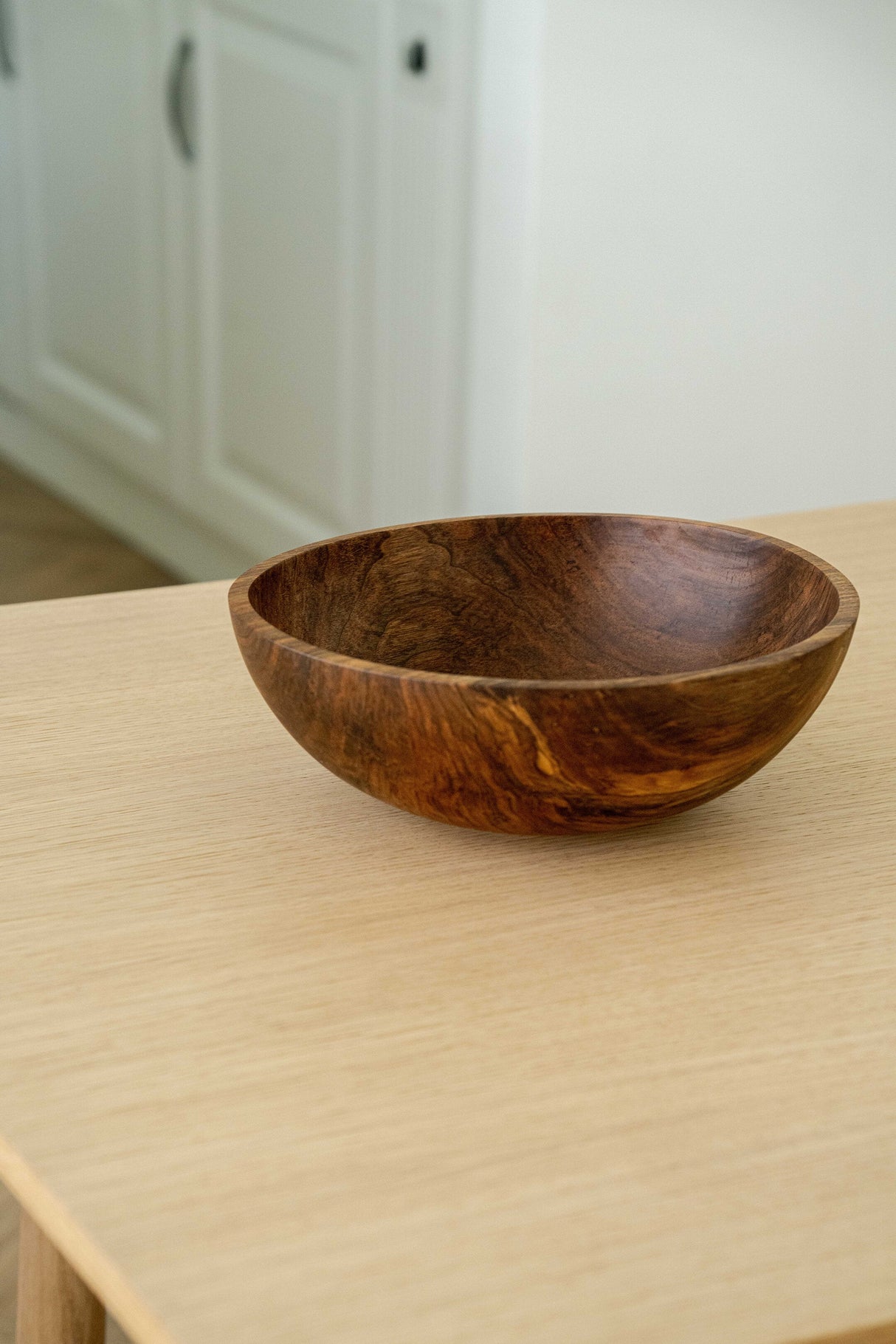 Hand-Carved Large Walnut Wood Bowl-Parc Decor