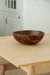 Hand-Carved Large Walnut Wood Bowl-Parc Decor