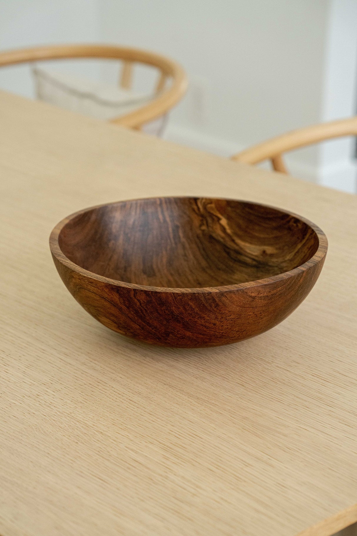 Hand-Carved Large Walnut Wood Bowl-Parc Decor