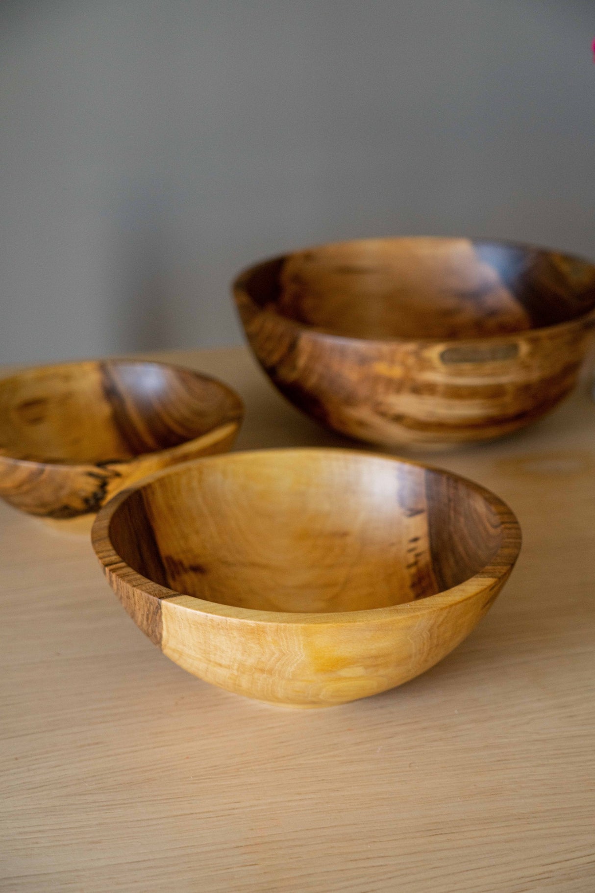 Hand Carved Walnut Wood Nesting Bowl Set-Parc Decor