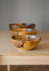 Hand Carved Walnut Wood Nesting Bowl Set-Parc Decor