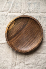 Hand Carved Walnut Wood Plate-Parc Decor