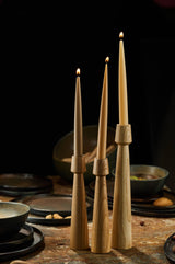 Hand-Carved Wooden Candle Holder-Parc Decor