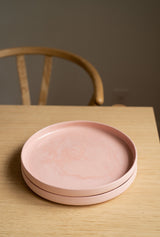Handmade High-sided Porcelain Dinner Plate. Powder Pink-Parc Decor