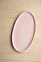 Handmade Oval Porcelain Serving Platter. Powder Pink-Parc Decor