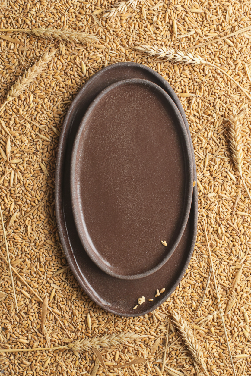 Handmade Oval Stoneware Serving Platter "Pumpernikel"-Parc Decor