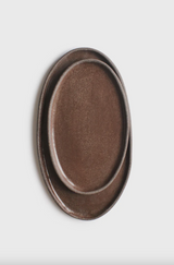 Handmade Oval Stoneware Serving Platter "Pumpernikel"-Parc Decor