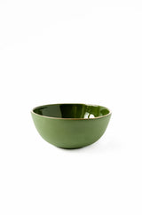 Handmade Porcelain Bowl with Gold Rim. Green-Parc Decor