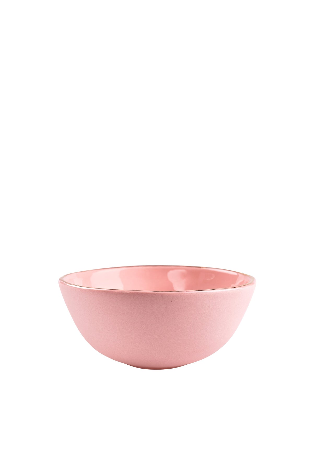 Handmade Porcelain Bowl with Gold Rim. Powder Pink-Parc Decor