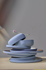 Handmade Porcelain Bowl. Forget-me-not/Chocolate-Parc Decor