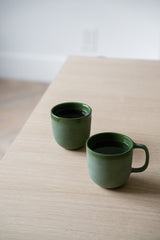 Handmade Porcelain Coffee Mug. Green-Parc Decor