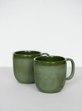 Handmade Porcelain Coffee Mug. Green-Parc Decor